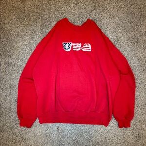 Vintage Hanes USA Embroidered Sweatshirt Red Men’s L